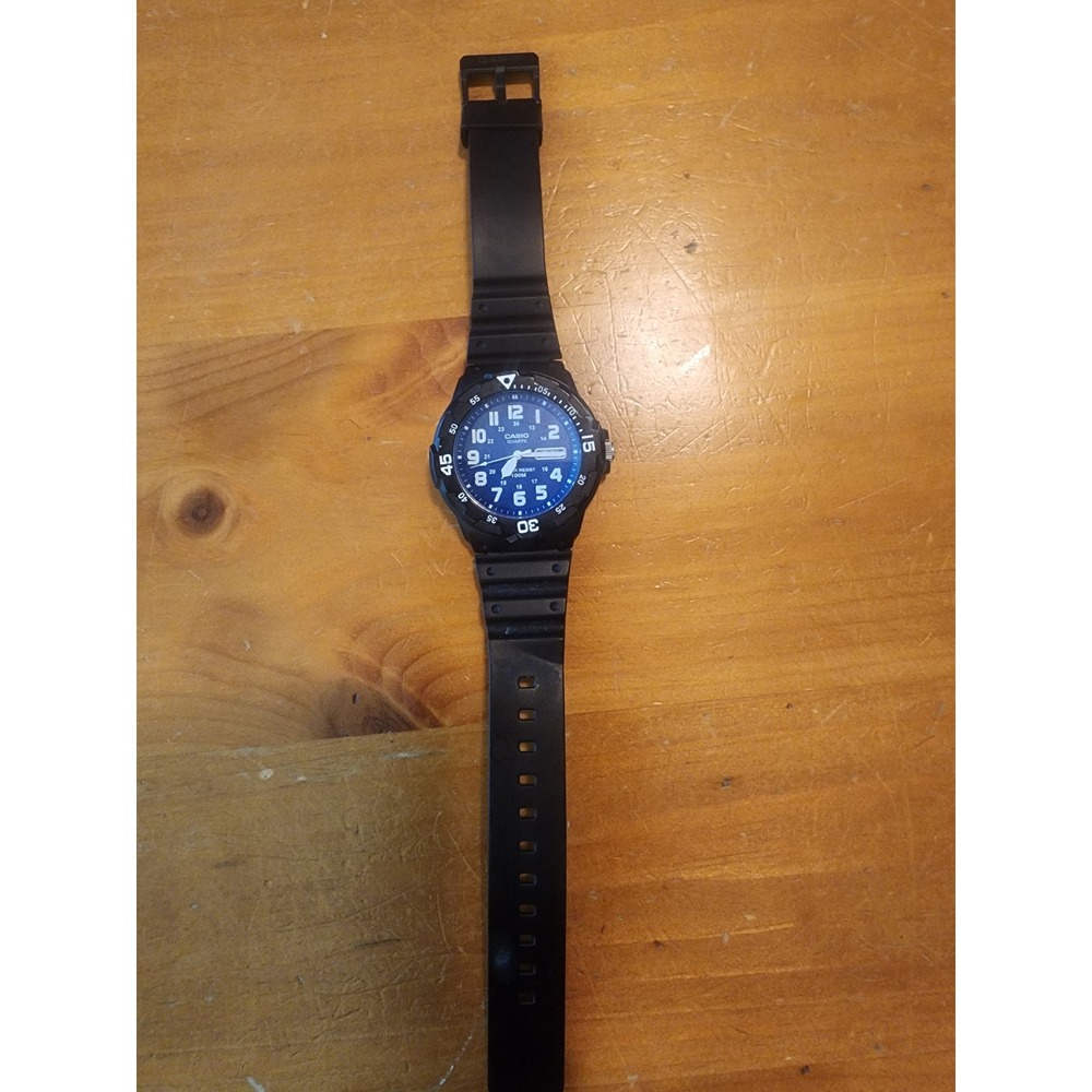 Casio MRW-200H Mens Diver Style Watch Blue Dial Black Resin Strap 100M Water Res